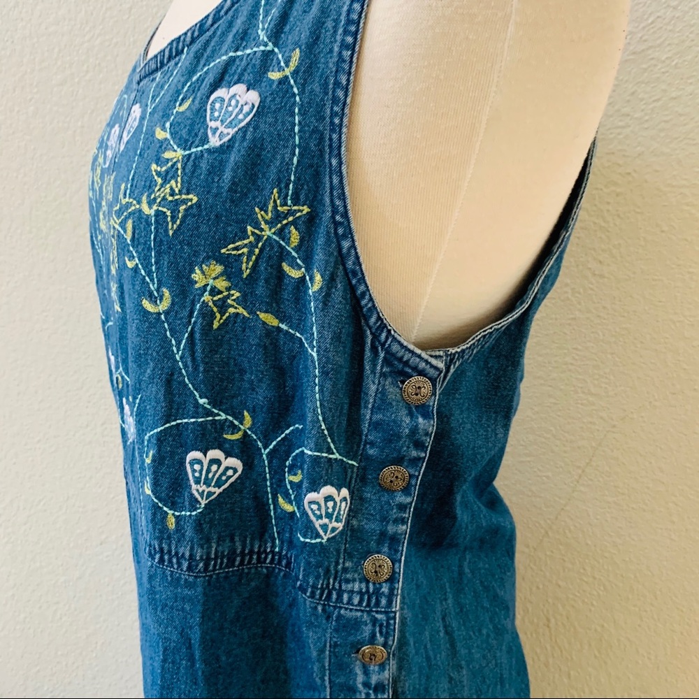 Vintage 90 Basic Edition Seashell Denim Maxi Dress - image 3